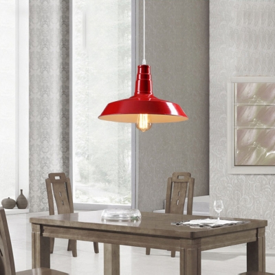 Cute Red Barn Style 1 Light Industrial LED Pendant Lighting