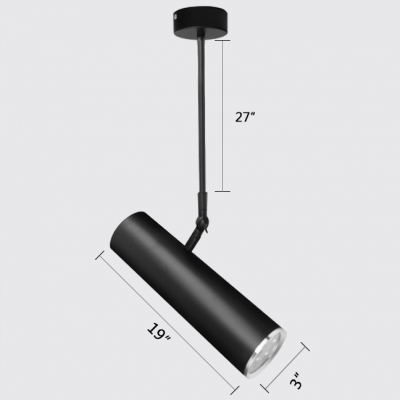 Cylinder LED Spotlight Modern Style Metal 1 Light Track Pendant Light in Black Finish