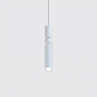 Fulcrum Pendant Light Contemporary Metal 1-Light LED Hanging Lamps in Black/White