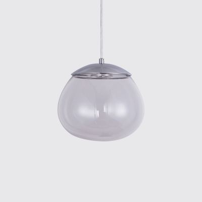 Glass Globe Mini Pendant Lighting Modern Simple Design Chrome Finish 1-Light Drop Light