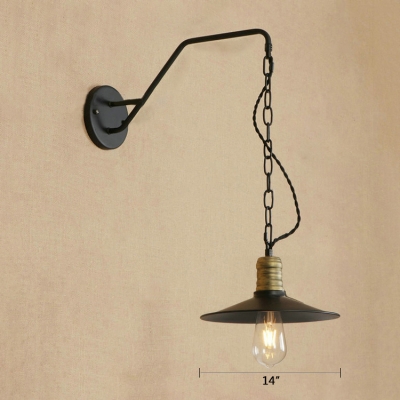 Retro Style Railroad Suspender Wall Sconce Metal 1 Light Wall Light Fixture in Brass