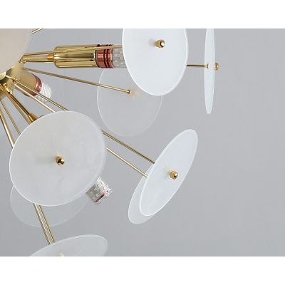 Impulse LED Chandelier Post Modern Glass Multi Light Pendant in Aqua/Smoke/Cream for Bedside Restaurant