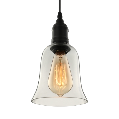 Single Light LED Mini Pendant with Clear Bell Glass Shade