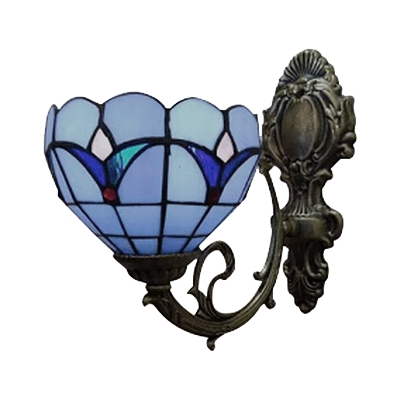 Vintage Style Blue Indoor Wall Sconce with 6