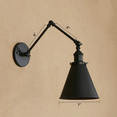 Concise Modern Swing Arm Wall Sconce Iron 1 Head Wall Mount Light for Bedroom Bedside