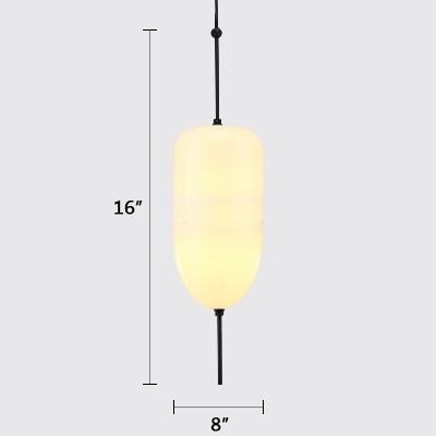 Frosted Glass Single Drop Light Black Finish Nordic Hanging Pendant Lights for Cafe Restaurant Book Store