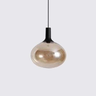 White/Fume/Amber Glass Hanging Pendant Light Nordic Style 1-Light Suspension Lamp for Restaurant Cafe