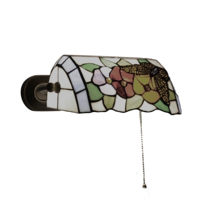 Multicolored Banker Design Wall Sconce Tiffany Style Stained Glass Wall Lamp for Study Room