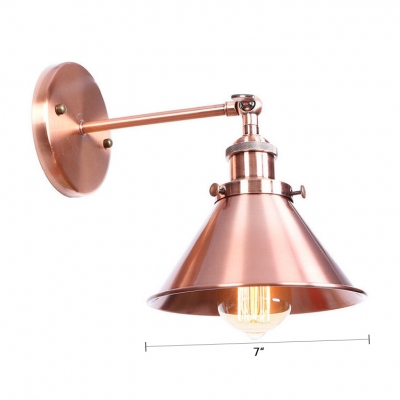 Copper Coolie Small Wall Light Industrial Modern Aluminum 1 Head Decorative Wall Sconce