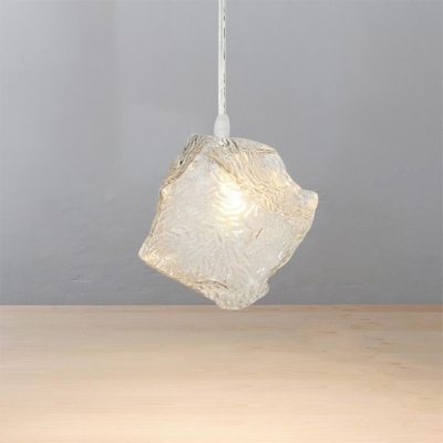 Hand Blown Glass Shade Suspension Lamp Simple Style Clear Pendant Lights for Cafe Bar Restaurant