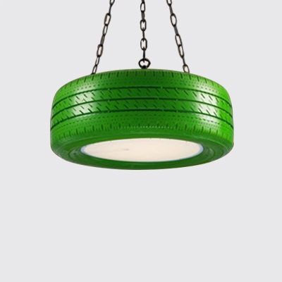Industrial Style Tyre LED Pendant Lighting Metal 1 Light Hanging Ceiling Fixture for Kids Room