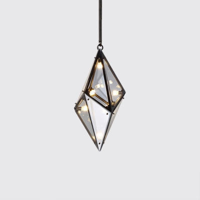 Diamond 8-Light Hanging Lighting Fume Glass Post Modern Hanging Light for Cafe Bar Restaurant