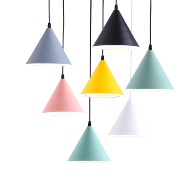 Macaroon Style Funnel LED Suspension Lights Acrylic 1 Light Pendant Lighting for Bedside Restaurant Cafe