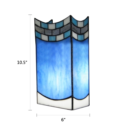 Nature Sea Blue Stained Glass Tiffany 1-light Wall Washer Kids' Room