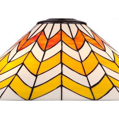 Tiffany Style Conical Drop Light Stained Glass 1 Bulb Pendant Light in Yellow for Living Room