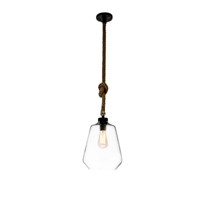 Clear Glass Vase Shape Hanging Lamp Industrial Pendant Lamp for Living Room Bedroom