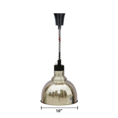 Extendable Dome Pendant Lamp Industrial Brushed Steel Hanging Light in Bronze for Kitchen