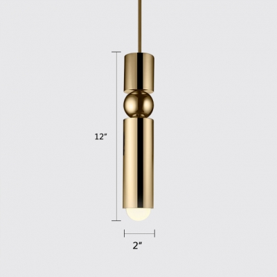 Fulcrum LED Track Lights Post Modern Metal Single Head Pendant Lighting in Antique Brass/Nickel