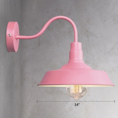 Gooseneck Wall Light Sconce Industrial Colorful Iron 1 Head Wall Lighting for Children Room