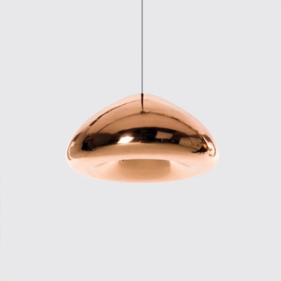 Void LED Pendant Lighting Designers Style Glass Single Hanging Lamp in Antique Copper/Gold/Silver