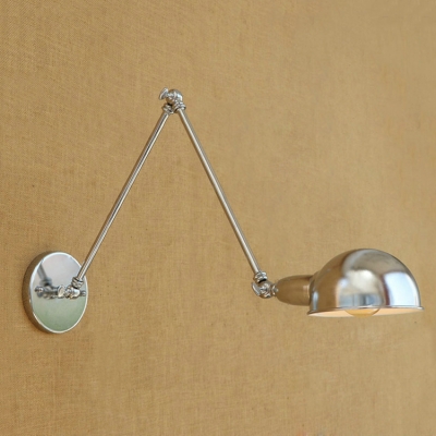 Adjustable Semicircle Wall Lamp Concise Modern Steel 1 Bulb Wall Mount Fixture in Chrome