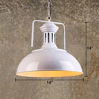 Vintage Pendant Light with Dome Metal Shade