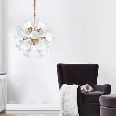 Impulse LED Chandelier Post Modern Glass Multi Light Pendant in Aqua/Smoke/Cream for Bedside Restaurant