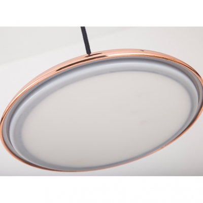 Rose Gold Round LED Pendant Light Post Modern Style Metal 1-Light Hanging Fixture in Acrylic Shade
