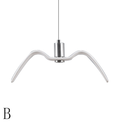 Sea Gull LED Hanging Pendant Light Modern Acrylic 1 Light Pendant Lamp in White Finish for Bedroom Cafe