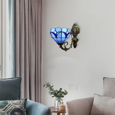 Vintage Style Blue Indoor Wall Sconce with 6