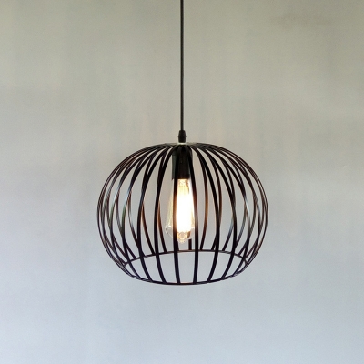 Wire Cage Dome Ceiling Pendant Light Industrial Loft Style Metal Single Bulb Hanging Pendant
