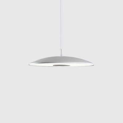 Frosted Glass Shallow Round Pendant Lights Nordic Style 1 Light Hanging Pendants in White 12