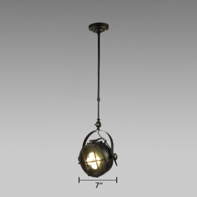 Wire Guard Ceiling Pendant Light Industrial Rotatable Steel Spotlight for Mall Restaurant
