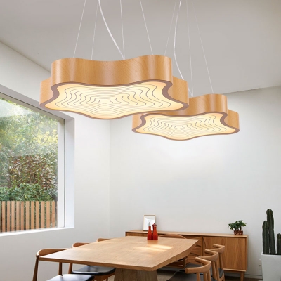 Wood Finish Star Pendant Light Modern Acrylic Shade Single Ceiling Pendant Light for Bedroom