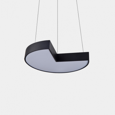 Acrylic Geometry Shade LED Hanging Chandelier Matte Black Finish 16