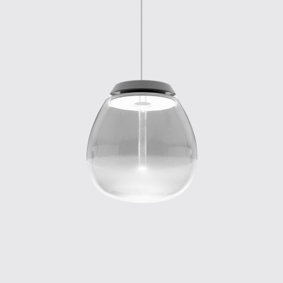 Glass Shade Mist Drop Light Clear Single Pendant Lamp in White Light for Clothes Store