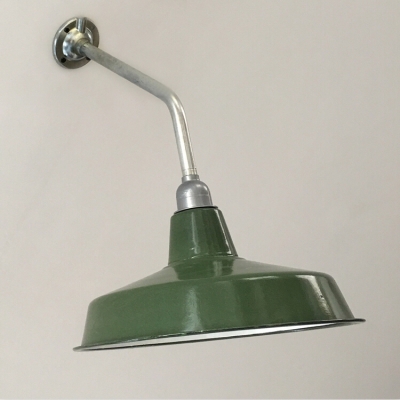 Loft Style Angle Shade Sconce Light Steel 1 Light Wall Lighting in Green for Restaurant