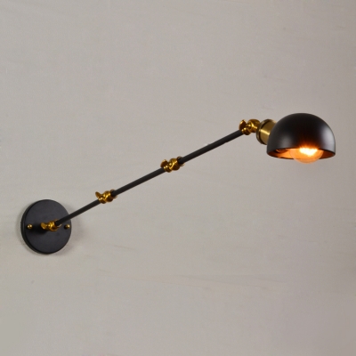 Single Bulb Adjustable Arm Wall Light Industrial Modern Metal Sconce Light in Brass Finish