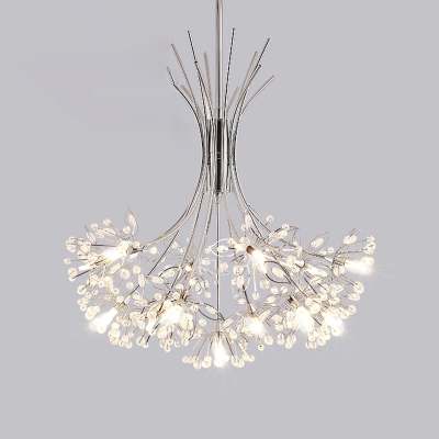 Best LED Light for Coffee Shop Clothes Store Dining Room Crystal Chandelier 13/19 Light Chrome Blossom Chandelier