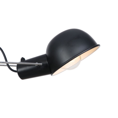 Black Finish Arm Adjustable Wall Light Loft Style Metal 1 Bulb Sconce Lighting for Hallway