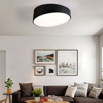 Acrylic Geometric Ceiling Light Minimalist Flush Light Fixtures in Black for Living Room
