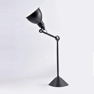 Black Adjustable Arm Desk Lighting Modernism Metallic Standing Desk Lamp for Study Room