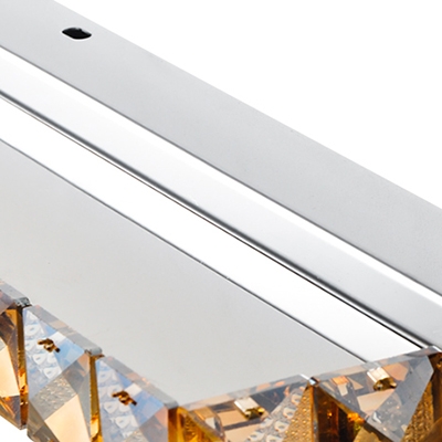 Crystal Linear LED Vanity Light Contemporary Makeup Lighting Fixture in Chrome Finish