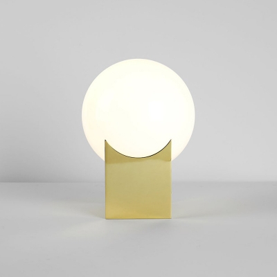 Gold Ball Desk Light Modern Chic Milky Glass Creative Metal 1 Light Table Light for Living Room