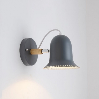 Gray/White Bell Wall Lighting Modern Chic Metal Single Head Wall Lamp for Coffee Shop Porch