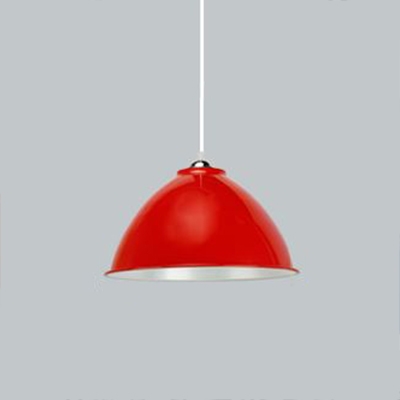 Industrial Contemporary Hanging Lamp with Dome Shade, Multi-color Options, 15.7''