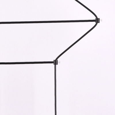 Linear Ceiling Drop Light Minimalist Steel Multi Light Hanging Lamp for Living Room in Black