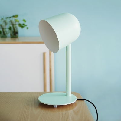 Modern Dome Table Lamp Metal Desk Light in Blue/Green/Pink with On/off Push Switch