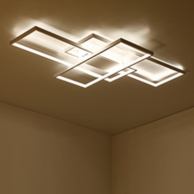 Modernism Rectangle Frame Wall Lamp Acrylic LED Sconce Lighting in White for Living Room