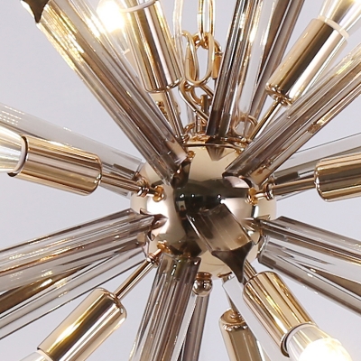 Multi Light Sputnik Drop Light Stylish Modern Smoke Glass Decorative Lighting Fixture